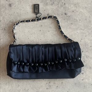 Navy Blue Ruffled Evening Bag NWT